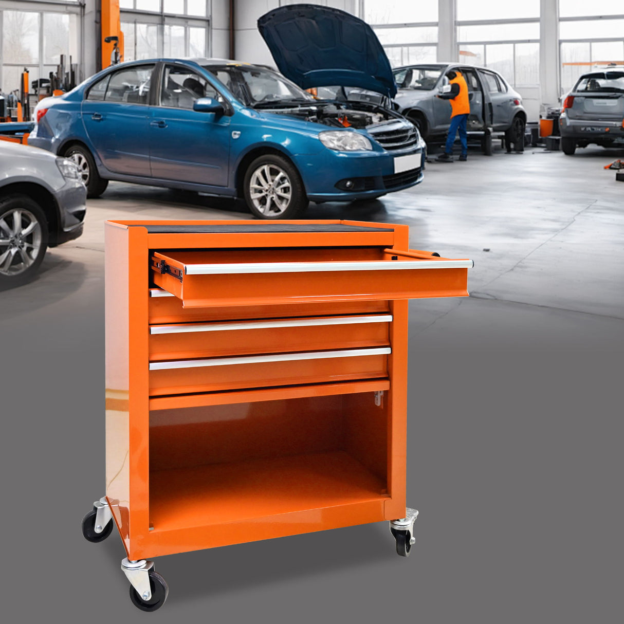 4 Drawers Multifunctional Tool Cart With Wheels