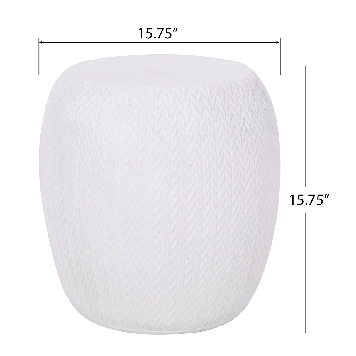 Outdoor Lightweight, Concrete Side Table - Antique White