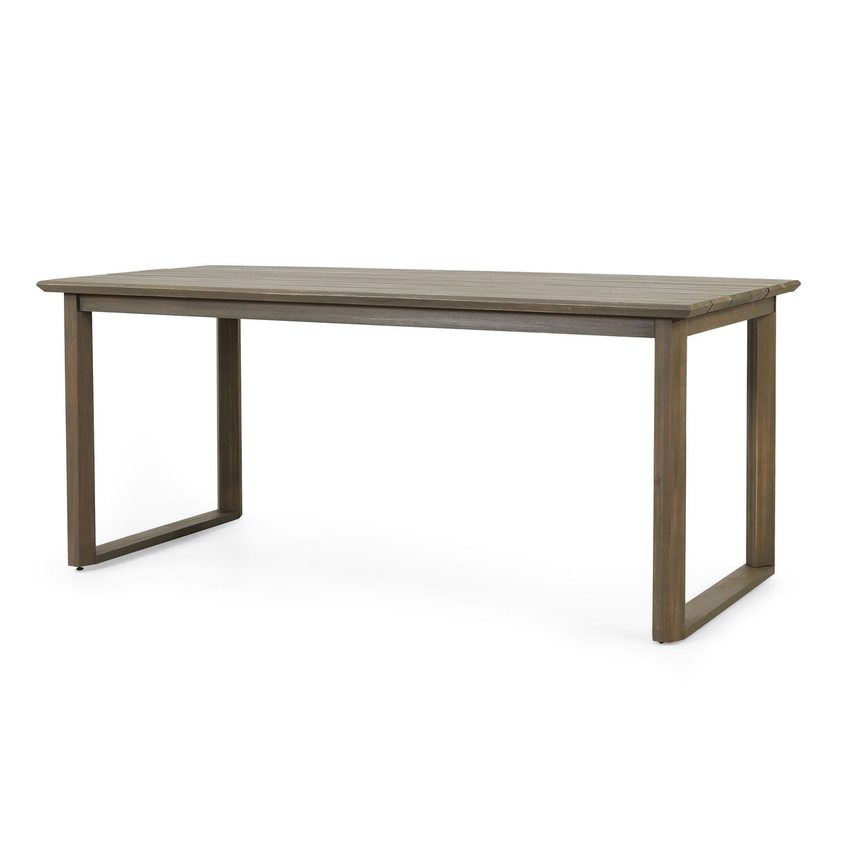 Rustic Nash Dining Table With Slat Design - Gray