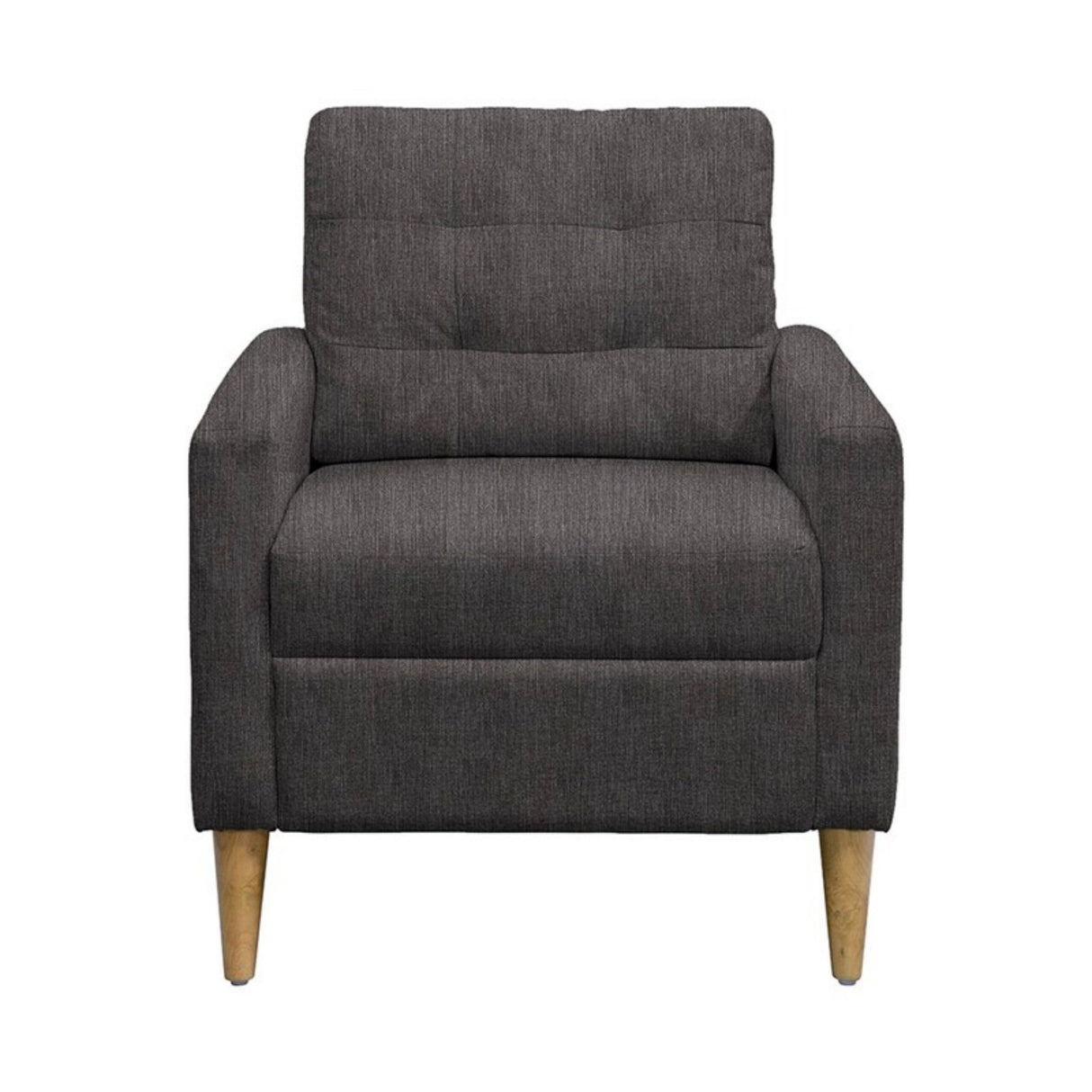 Tufted Back Accent Chair With Track Arm Silhouette - Gray