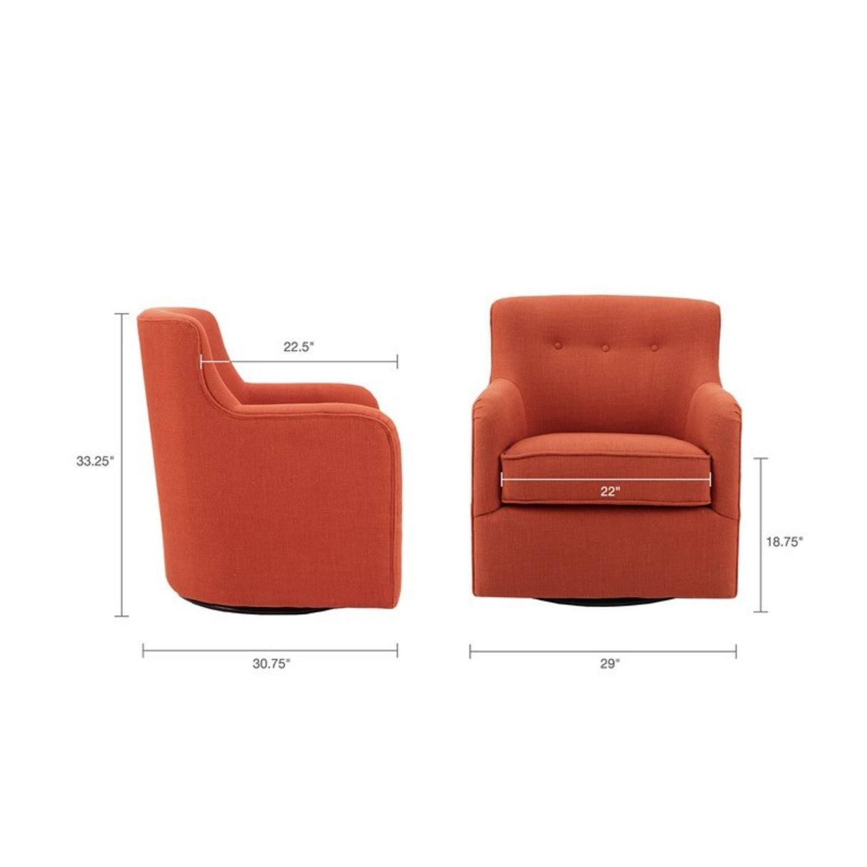 Adele - Swivel Chair With Button Tufted Back