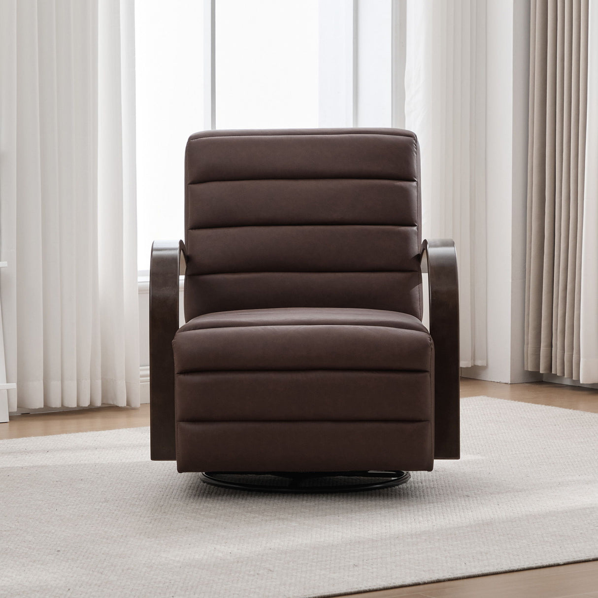 360° Swivel Accent Chair With Armrests, Comfy Lounge
