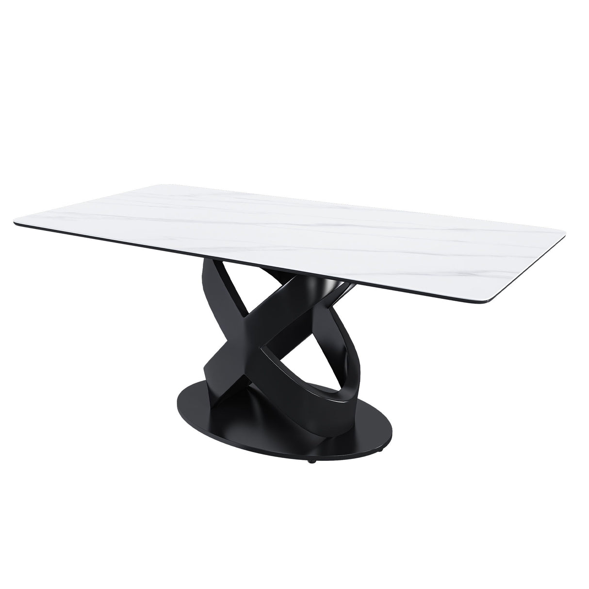 Rectangular Dining Table - Black / White