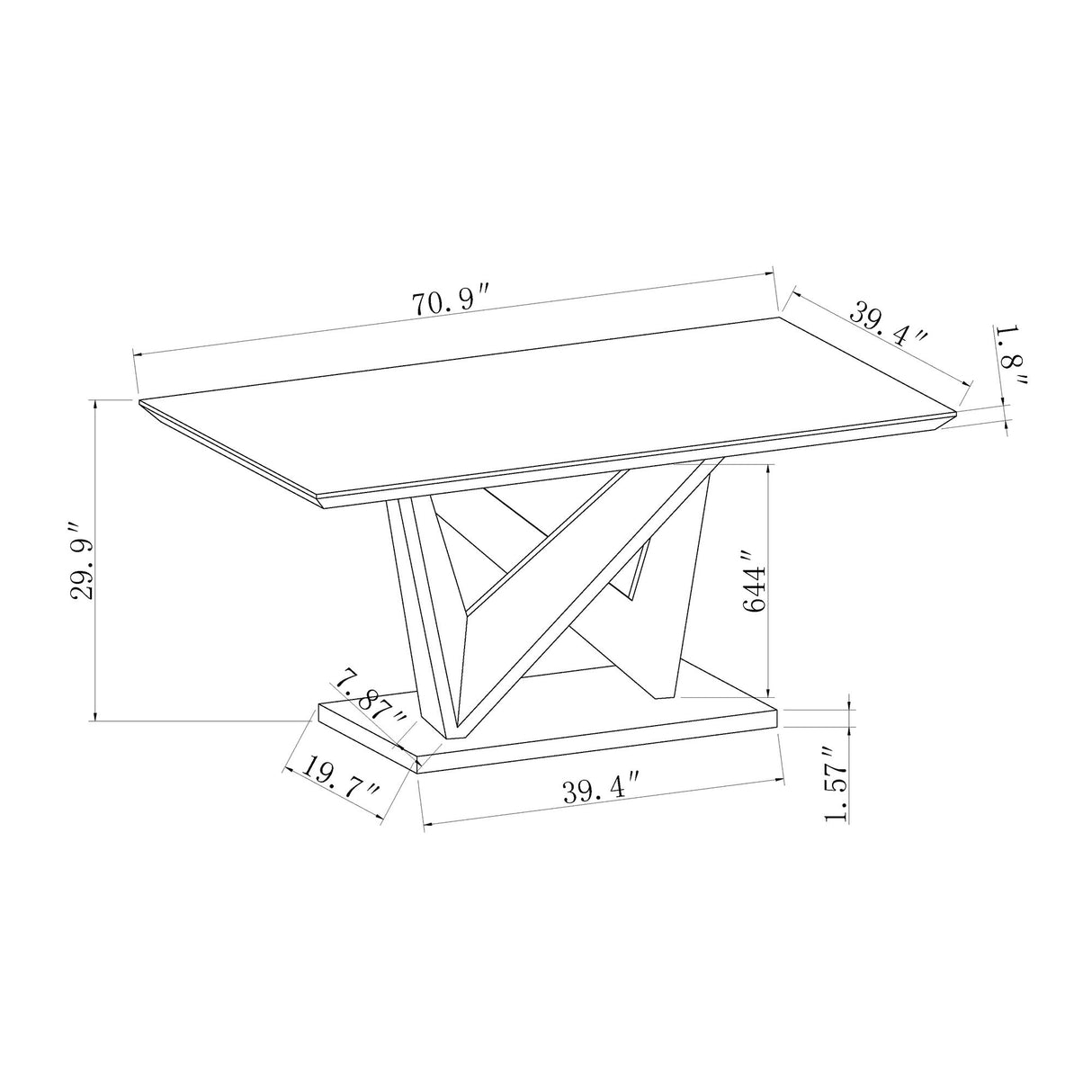 Caroline - Dining Table - Gray