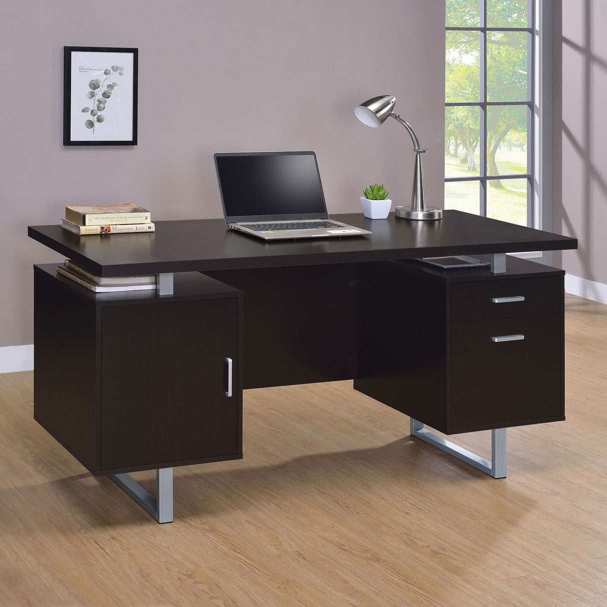 Contemporary 2 Drawer Computer Desk