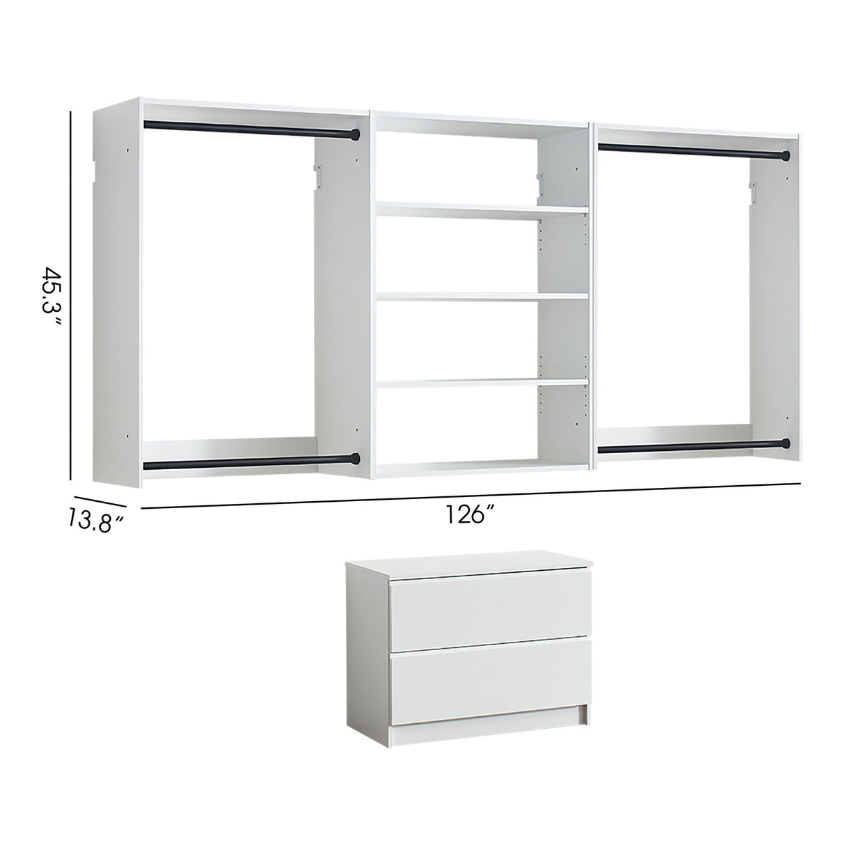Devi - Wall Mounted Wood Closet System With Modular Units
