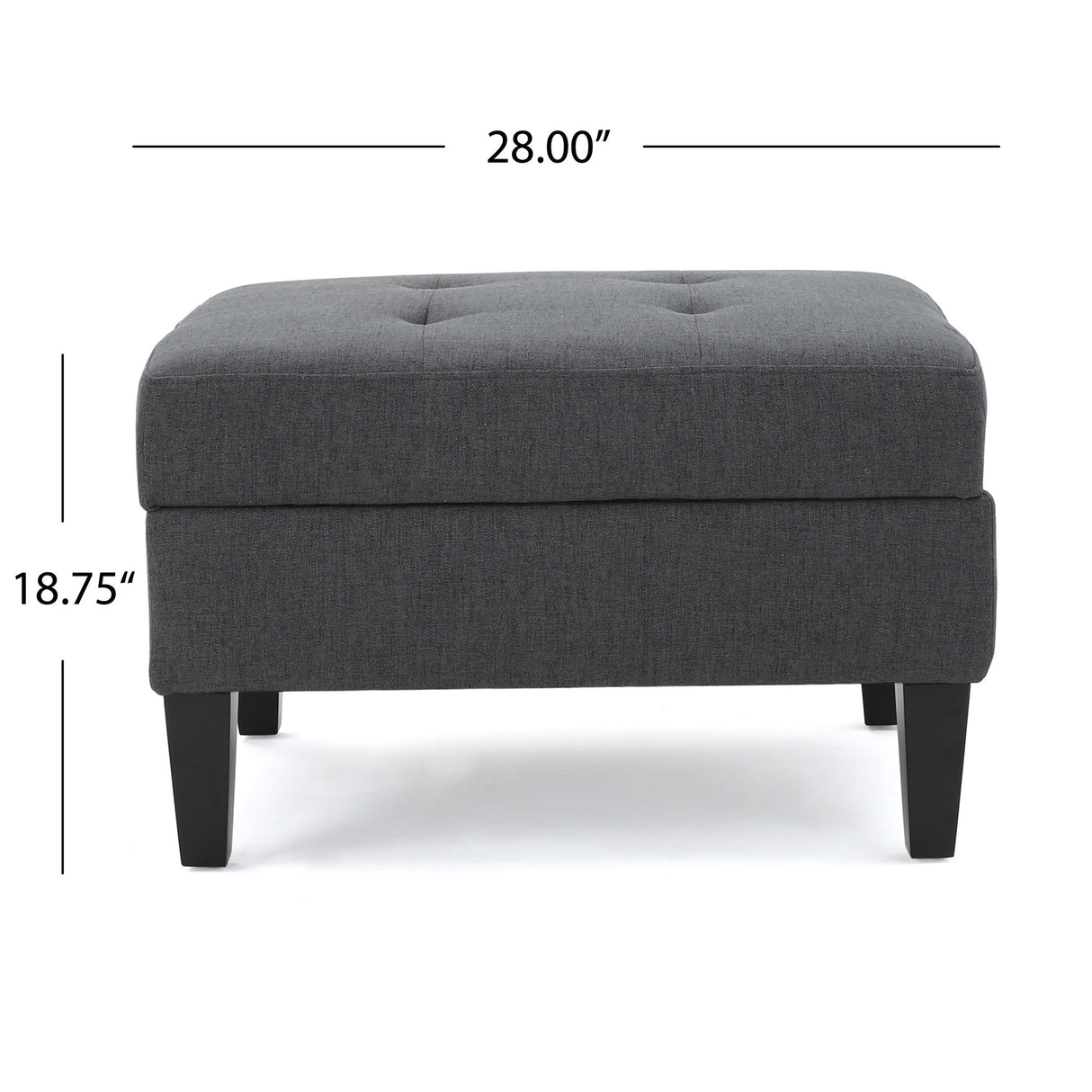 Storage Ottoman With Birch Wood Legs And Cushioned Top For Comfort