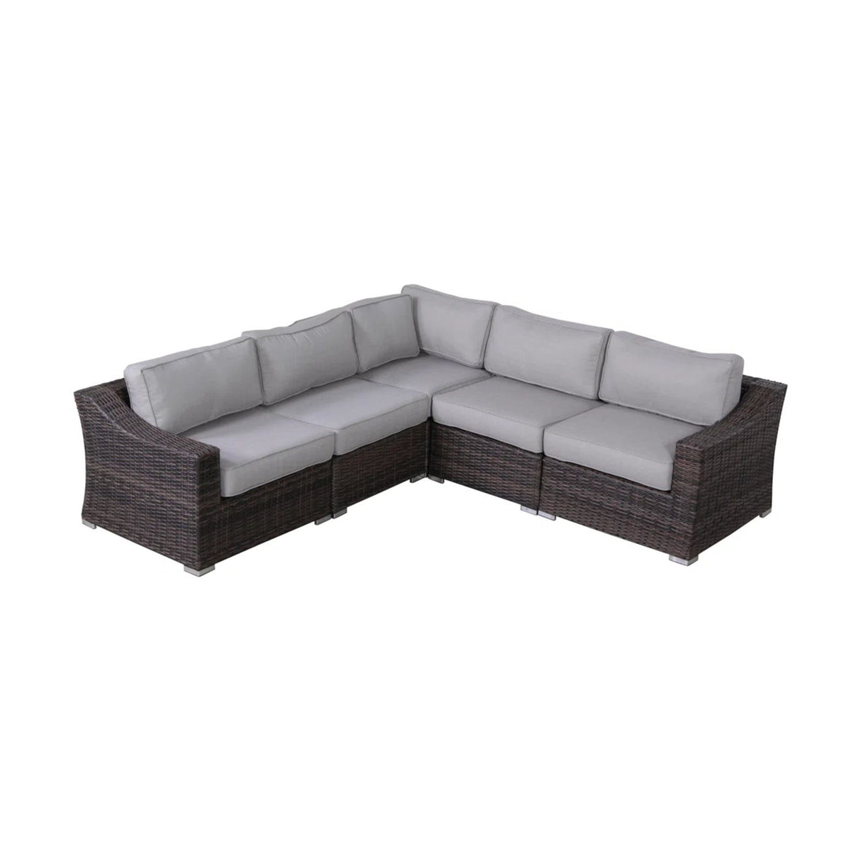 Contemporary Outdoor Rattan Wicker Sectional Seating Group With Cushions