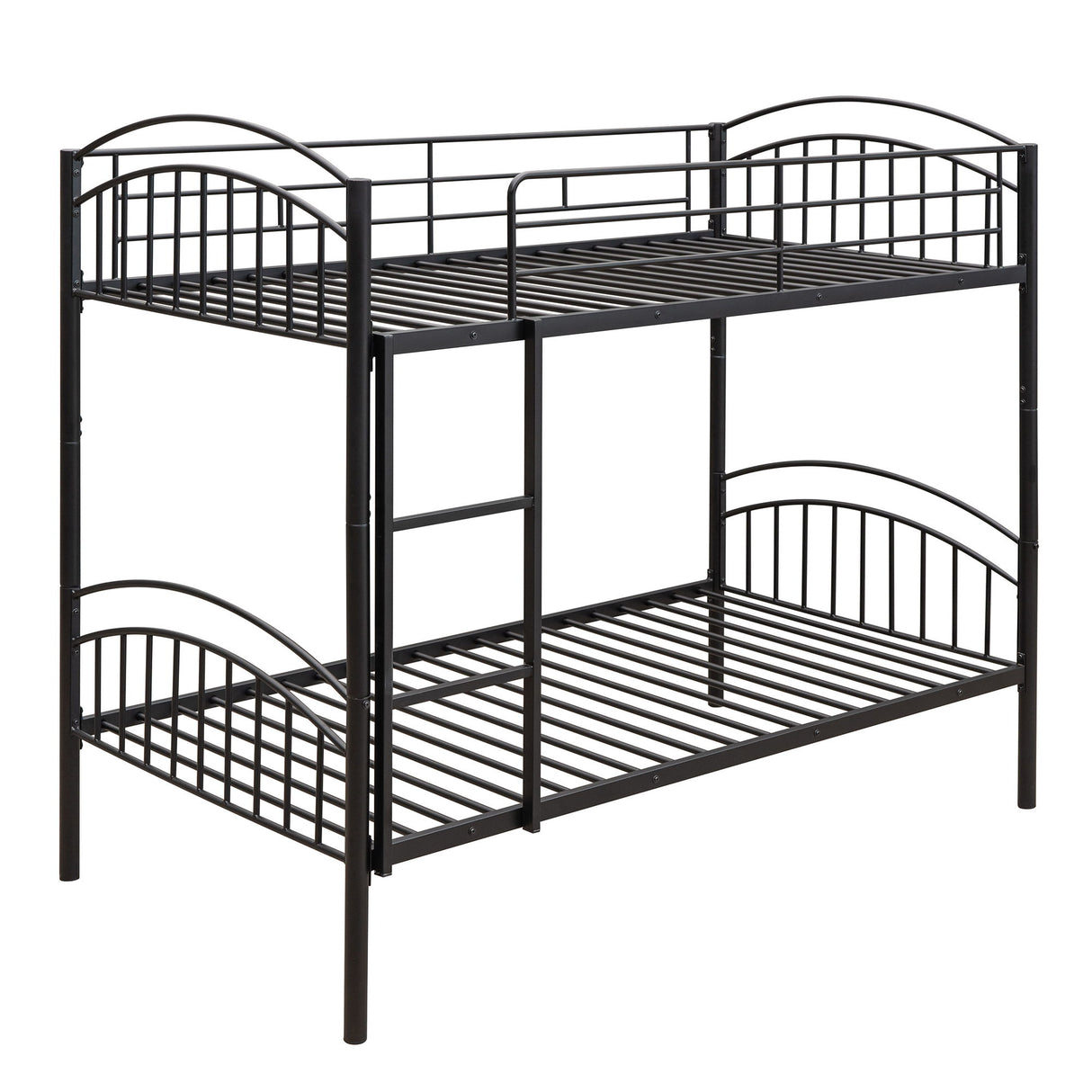 Twin Over Twin Bunk Bed, Divided Into Two Beds - Black