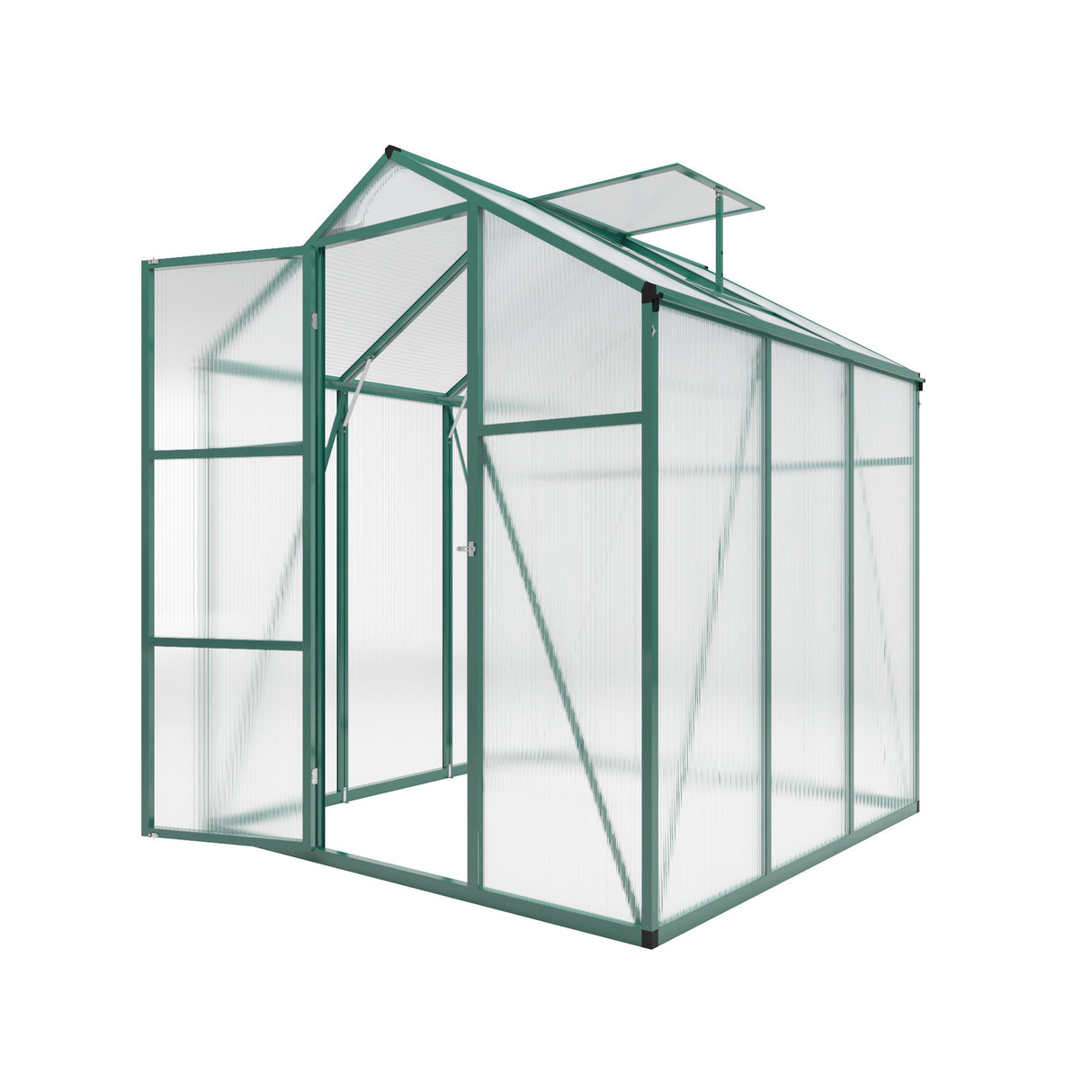 Polycarbonate Walk-In Greenhouse, Raised Base For Outdoor In All Season