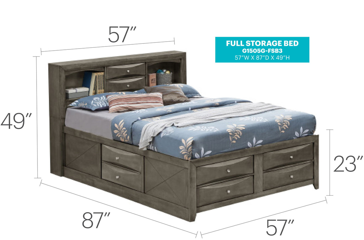 Marilla - Storage Bed With Bookcase Headboard