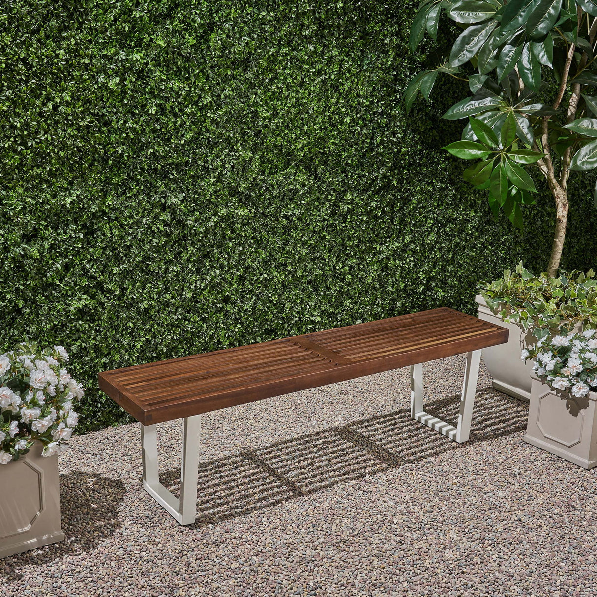 Intrinsic - Outdoor Dining Bench With Slat Top