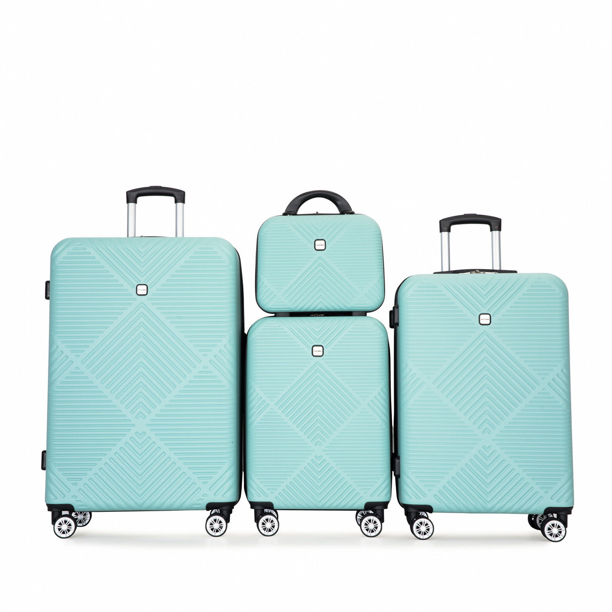 4 Piece Lightweight Suitcase, Makeup Box, Aircraft Wheels