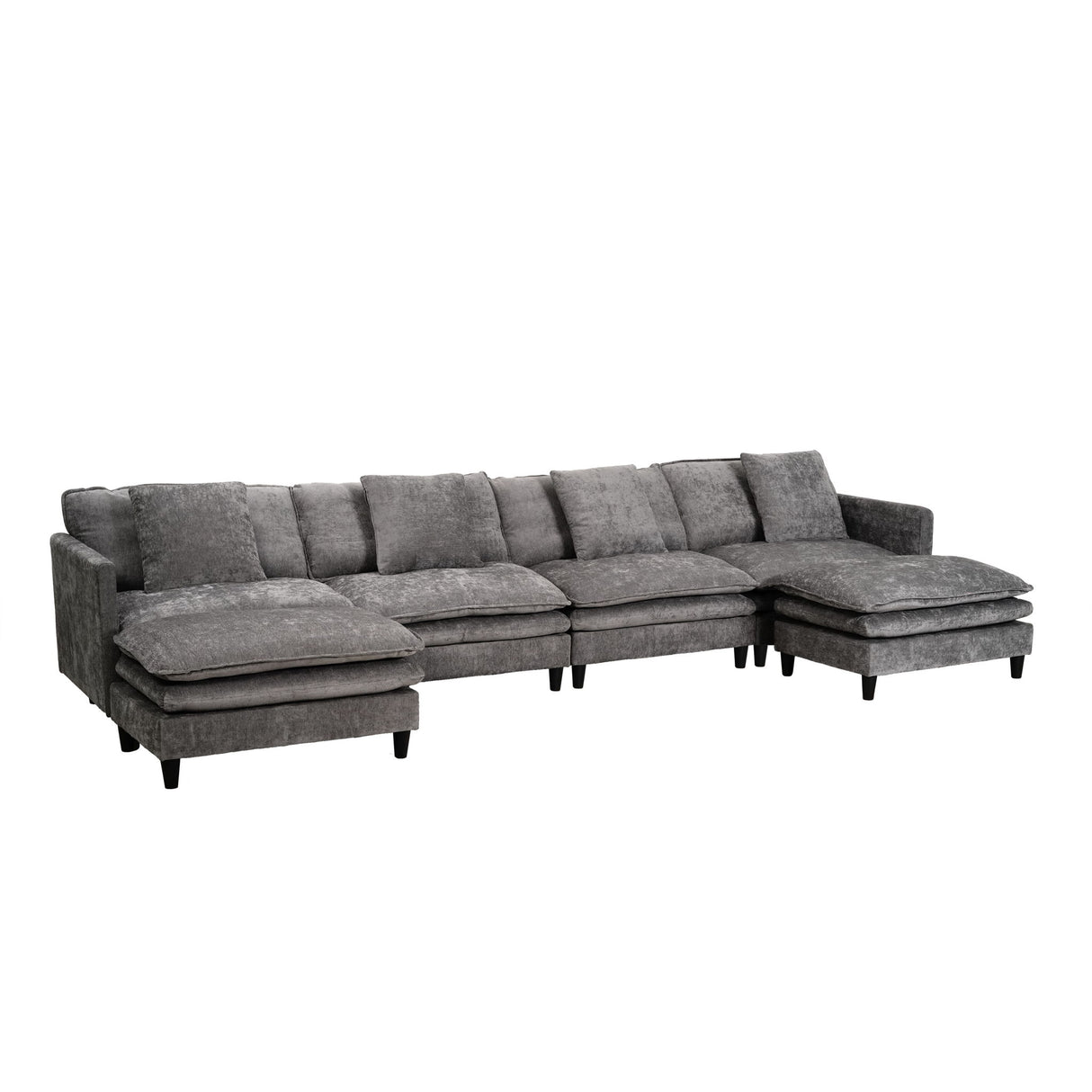 Modular U Shaped Sofa, With Adjustable Layout For Comfort And Durability - Gray