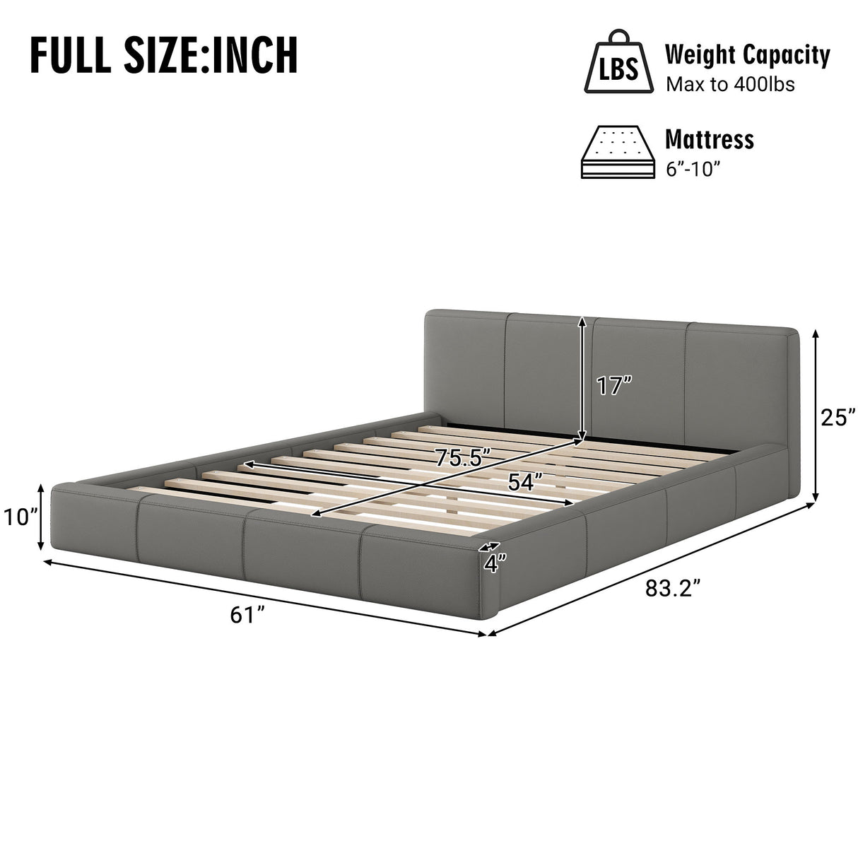 Stylish Upholstered Bed With Birch Wood Frame