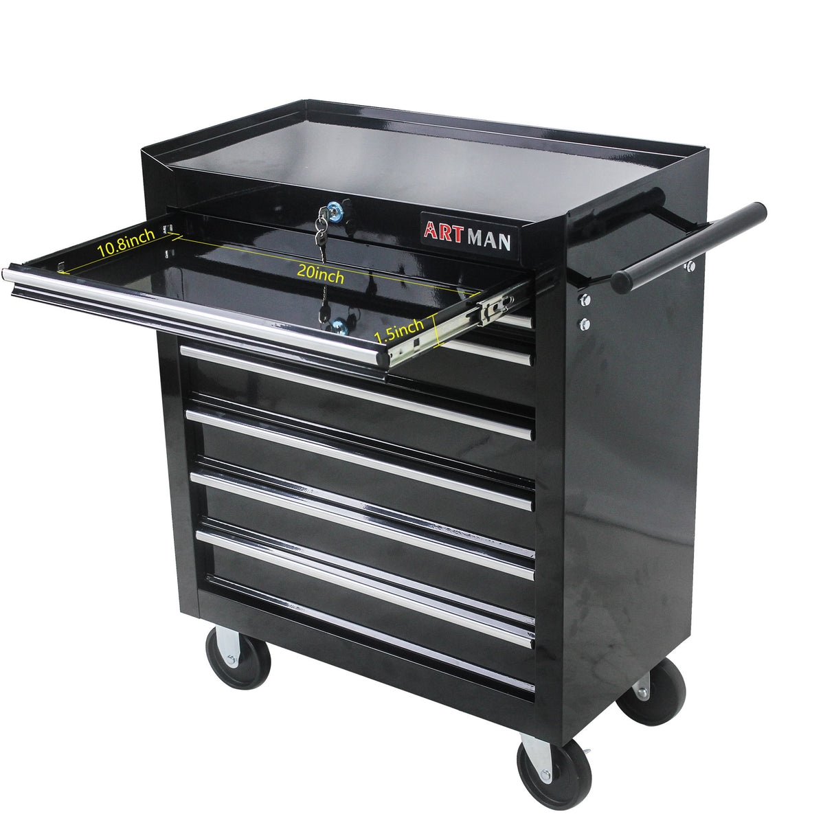 Multifunctional Tool Cart With Wheels And Drawers