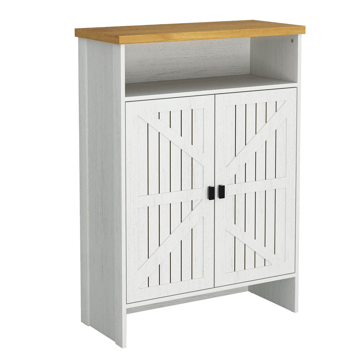 Modern Minimalist Shoe Cabinet With Sliding Door Design - White
