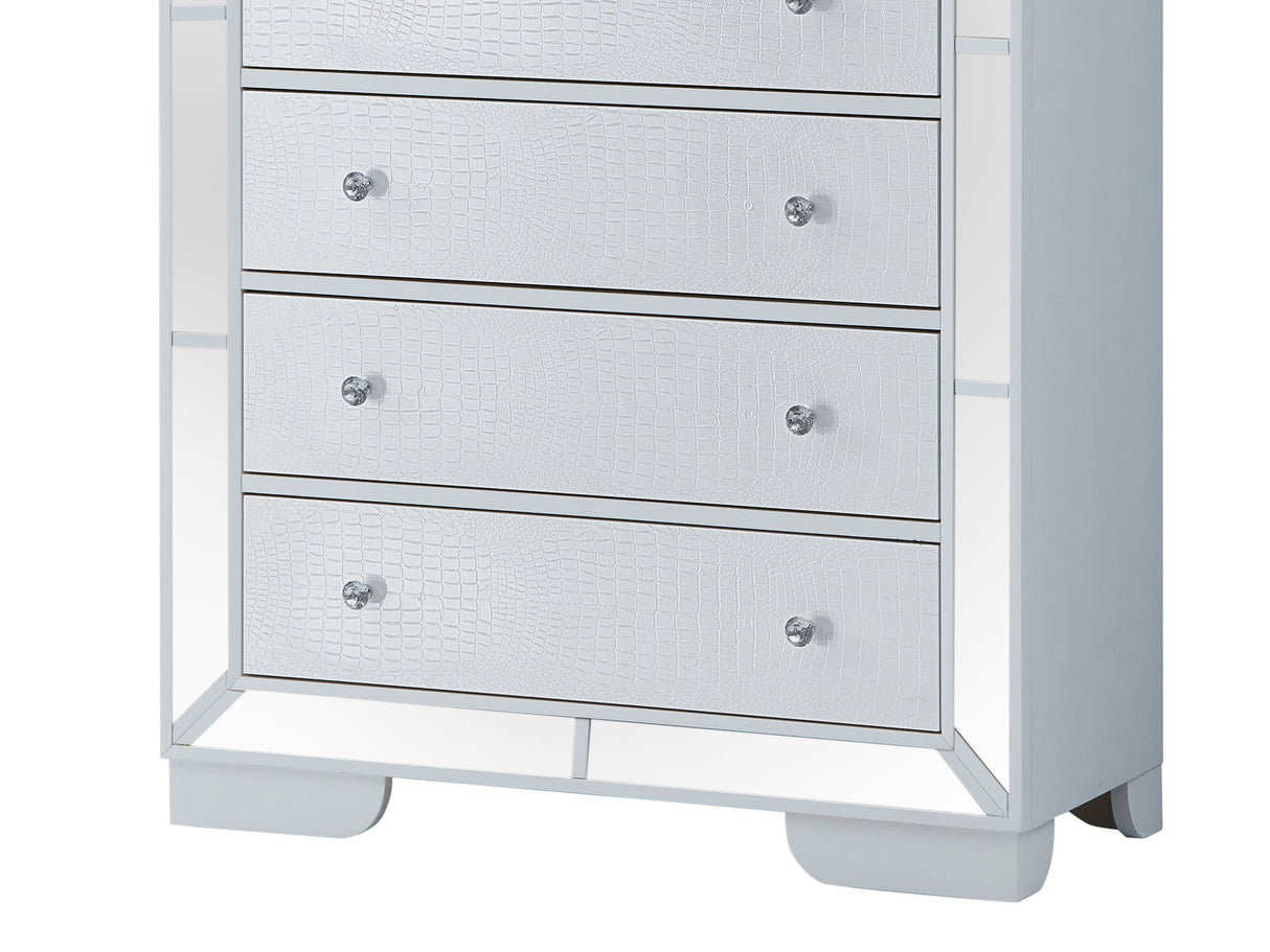 Sleek Contemporary Storage Chest - White