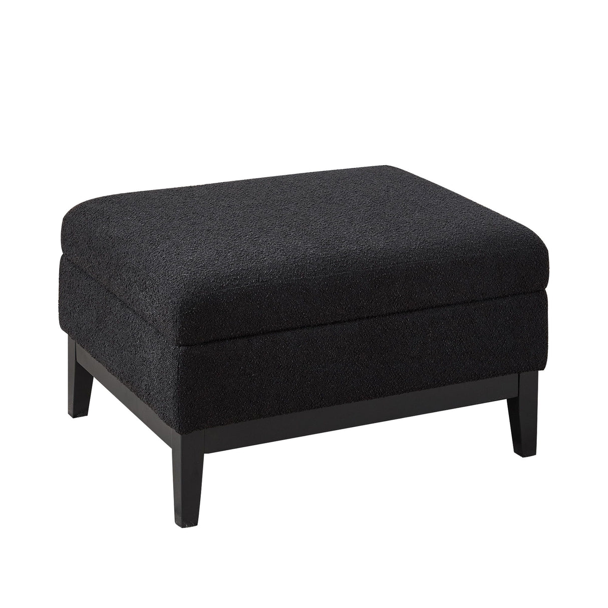 Upholstered Storage Ottoman With Reversible Lid Coffee Table With Rubberwood Legs