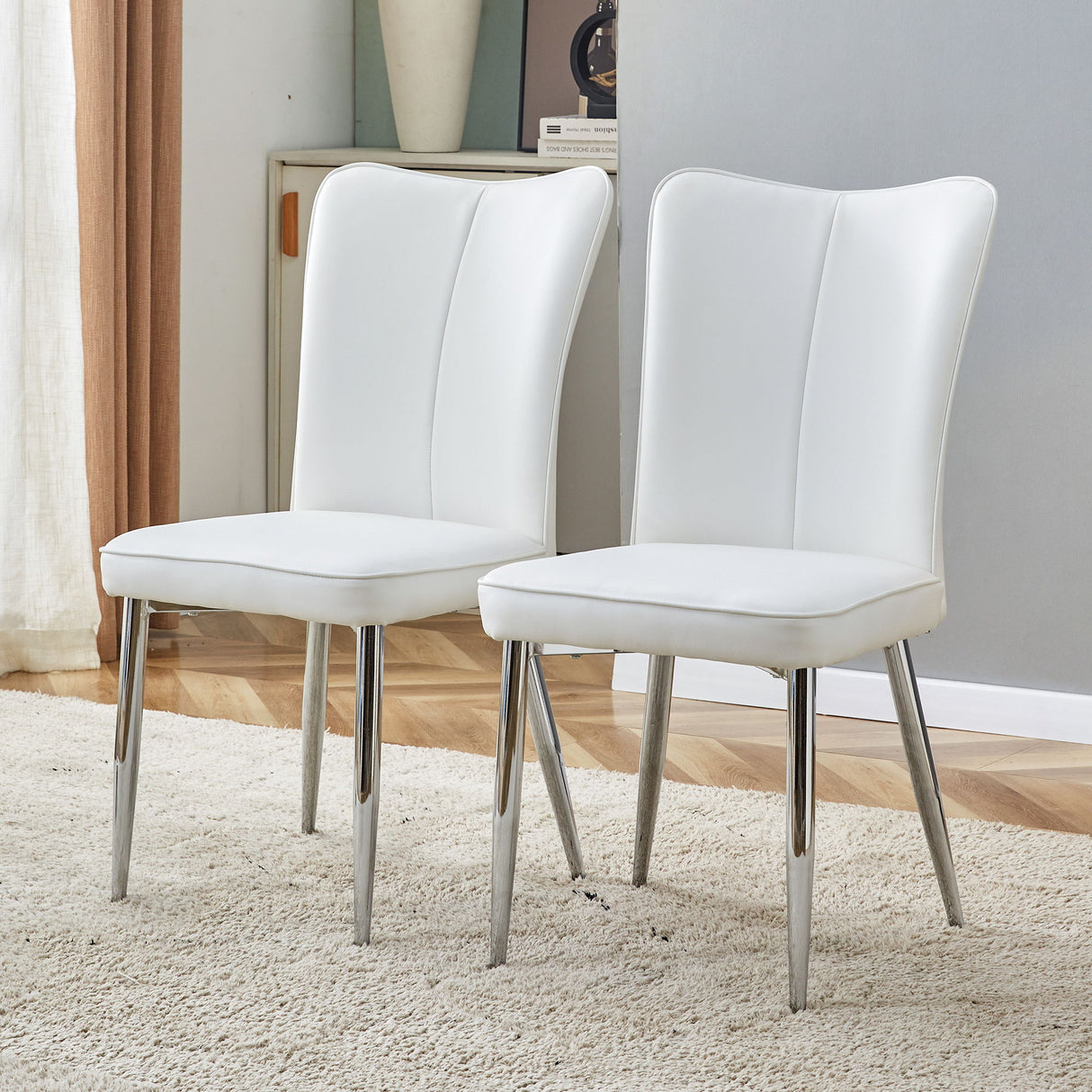 Modern Minimalist Dining Chairs With Metal Legs