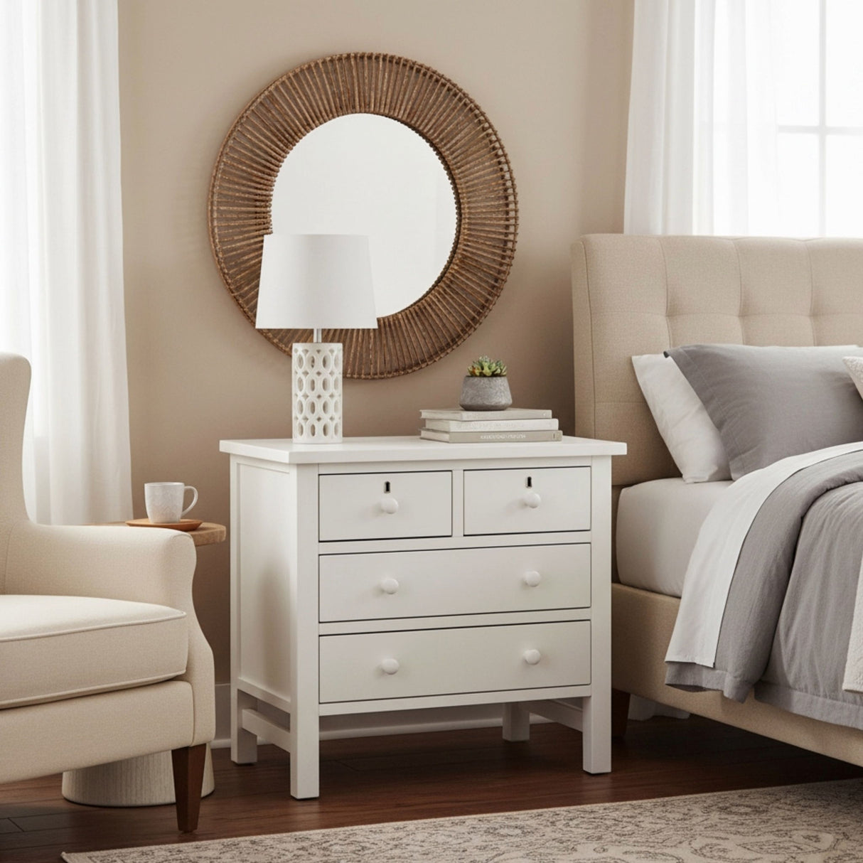 Georgina - 4 Drawer Storage Nightstand