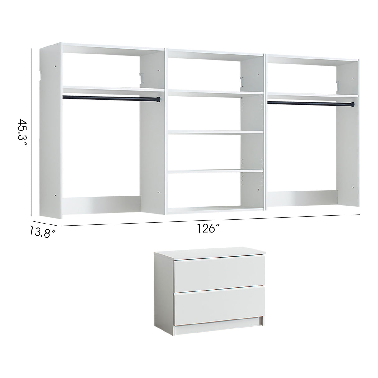 Devi - Wall Mounted Closet System With Modular Units