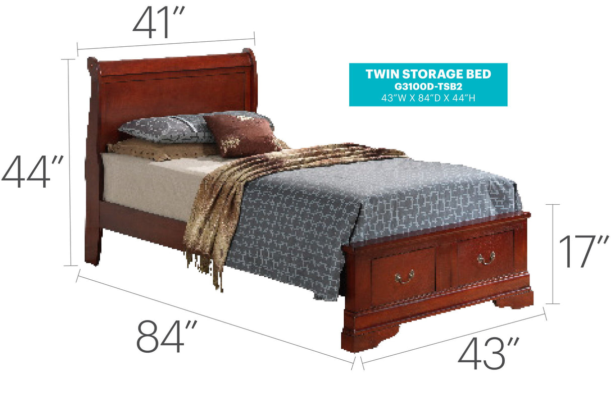 Louis Phillipe - Storage Bed