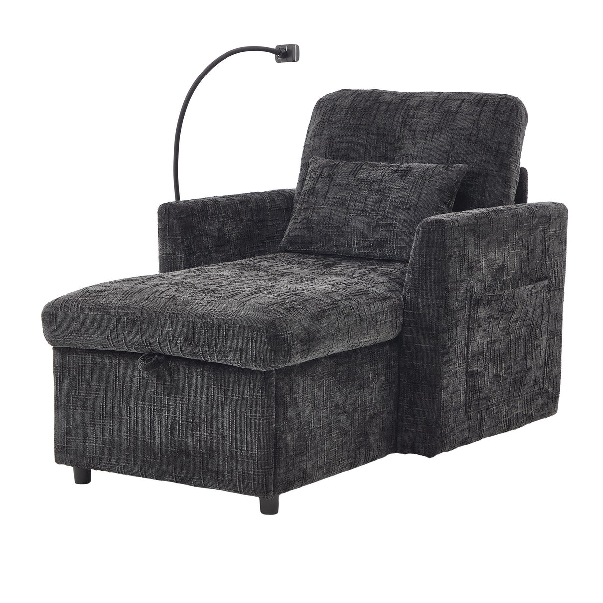 Multifunctional Chenille Recliner Sofa With Storage And Phone Bracket