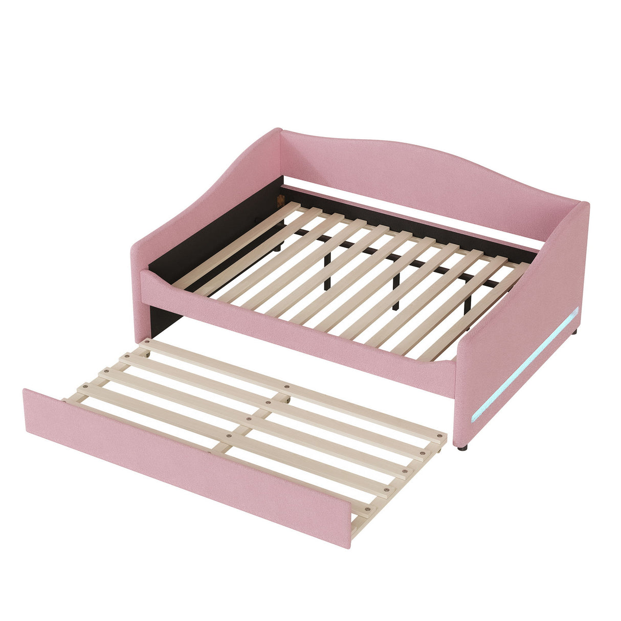 Upholstered Daybed With Light And Trundle