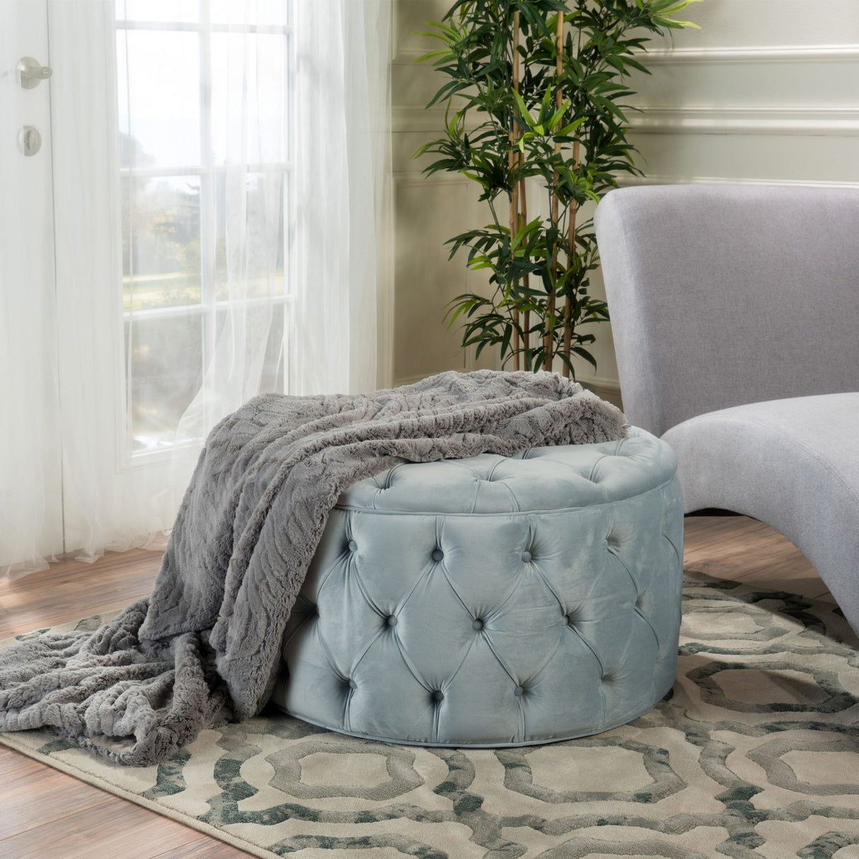 Modern Glam Ottoman Velvet