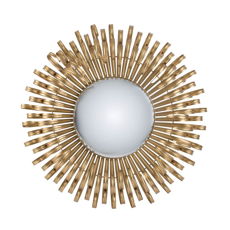 Sunburst Design Wall Mirror Decorative en For Entryway, Modern Living Room - Gold