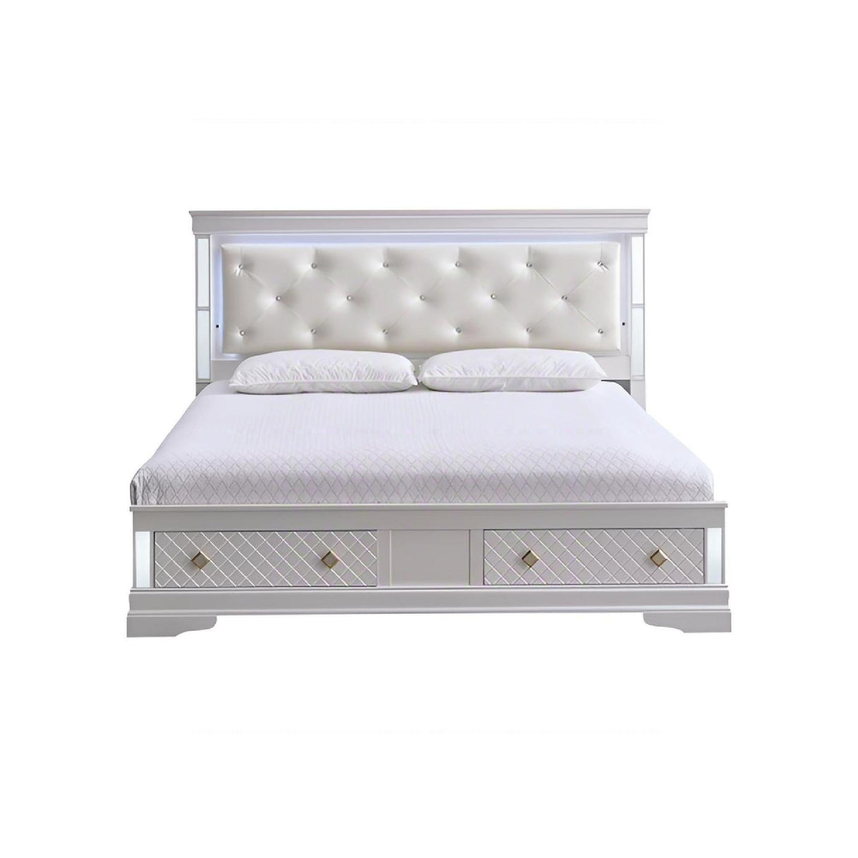 Verona - Bed With LED Accent Lighting, 2 Drawers