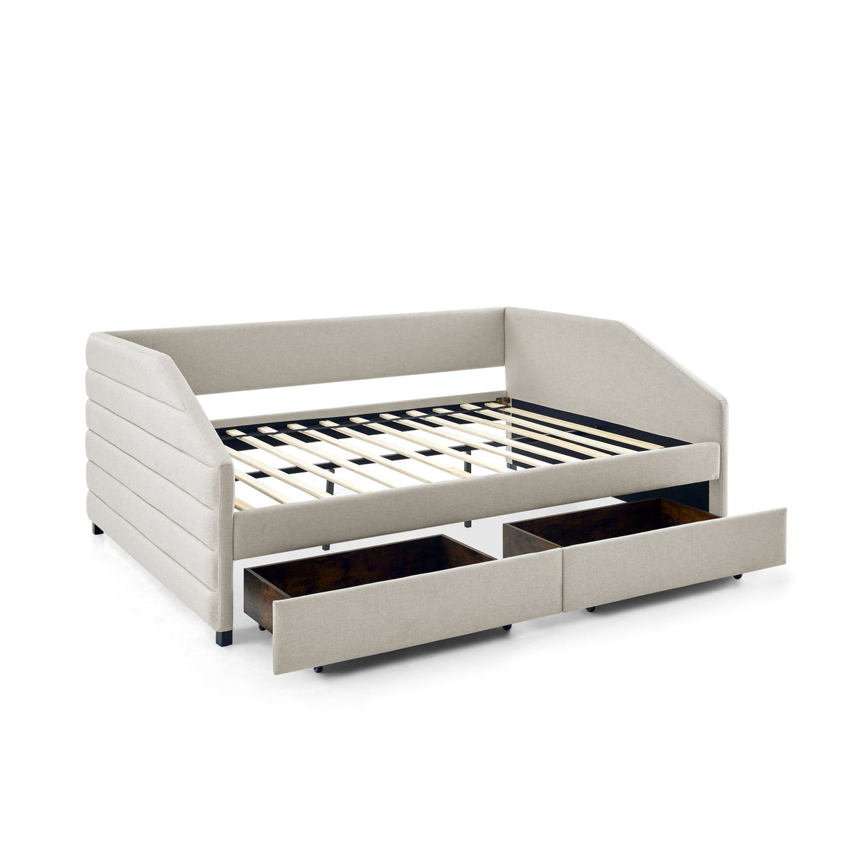 Elegant Daybed With Trundle Upholstered Tufted Sofa Bed