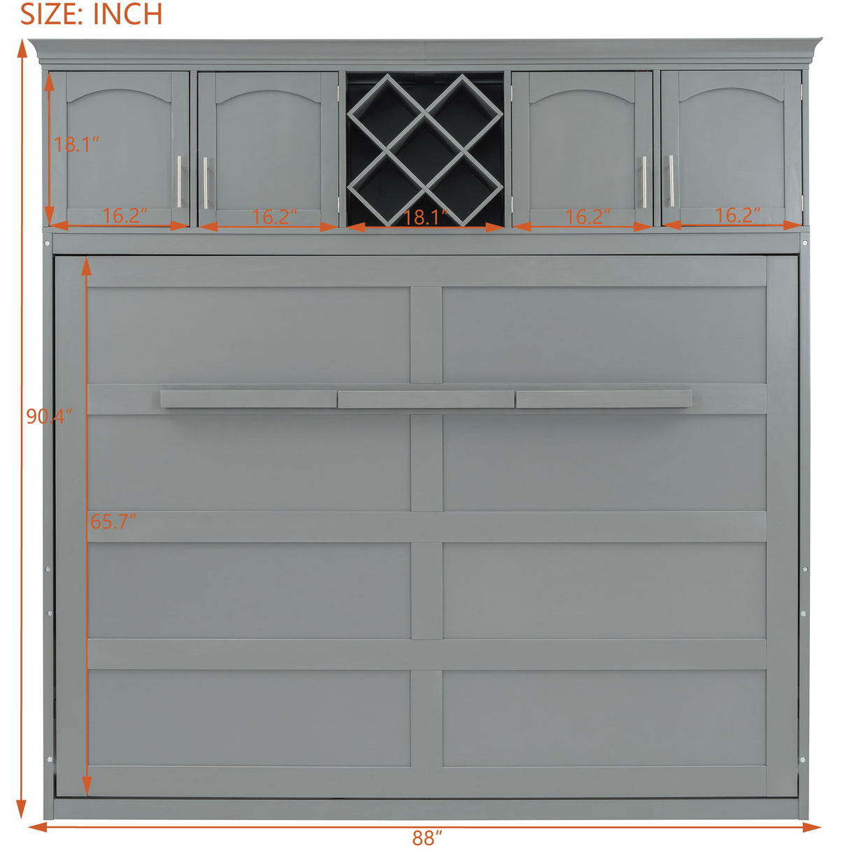 Murphy Wall Bed With Top Cabinets & Wine Rack