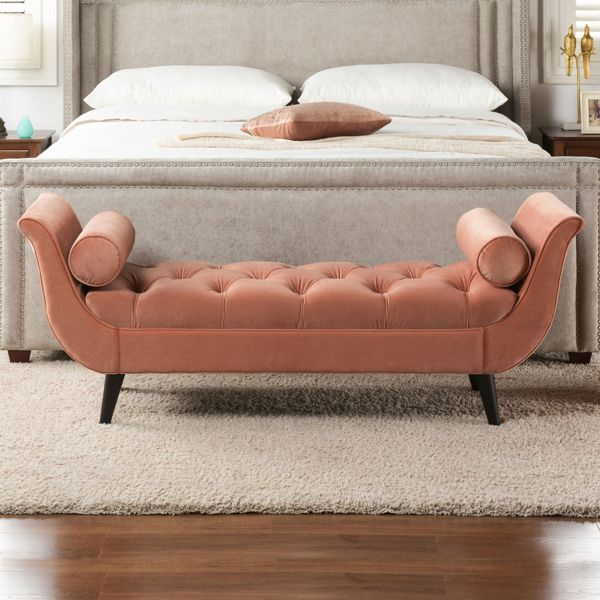 Alma - Tufted Flared Arm Entryway Bench