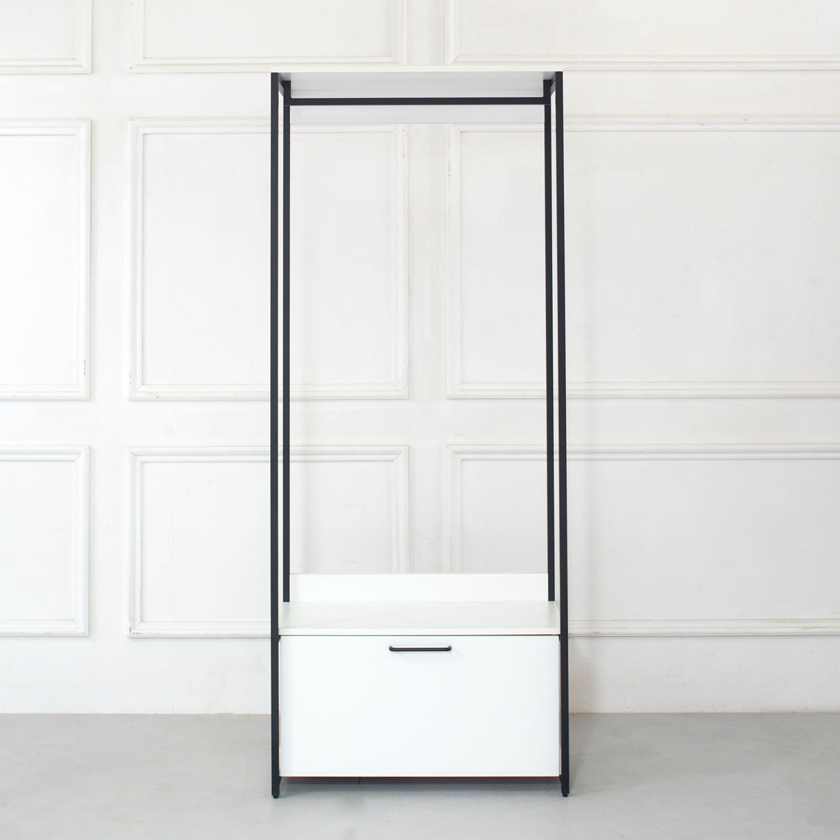 Fiona - Contemporary Wood And Metal Walk In Closet With Drawers