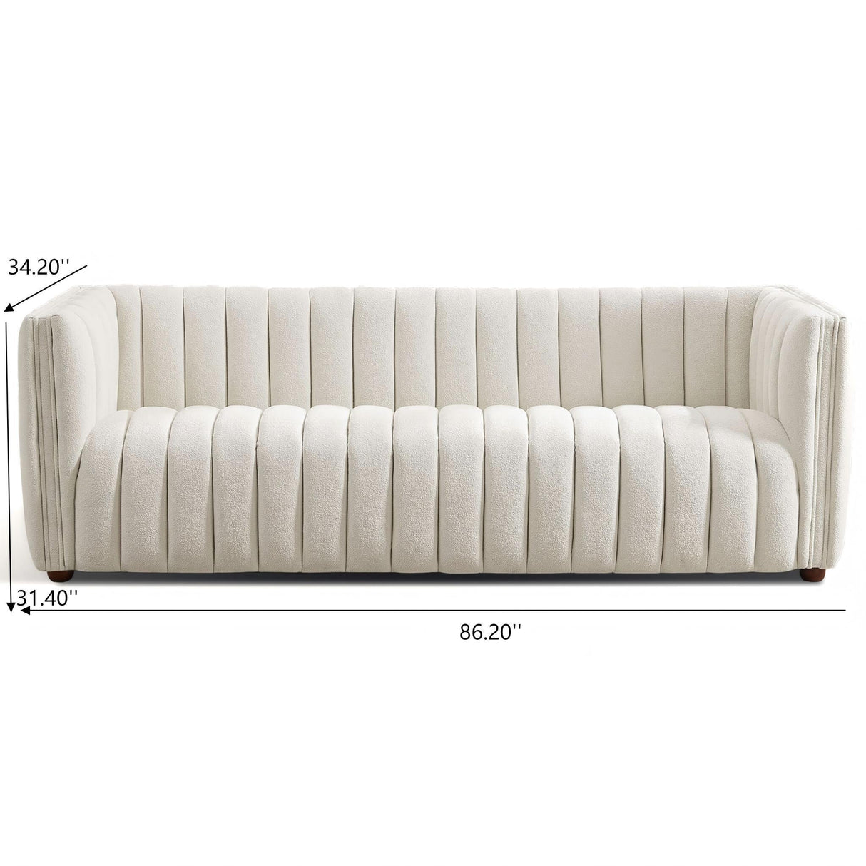 April - Mid-Century Modern Luxury Tight Back Boucle Couch