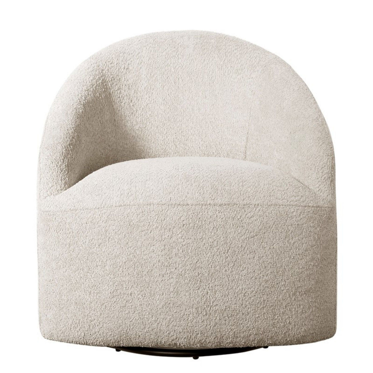 Upholstered 360 Degree Swivel Chair - Cream