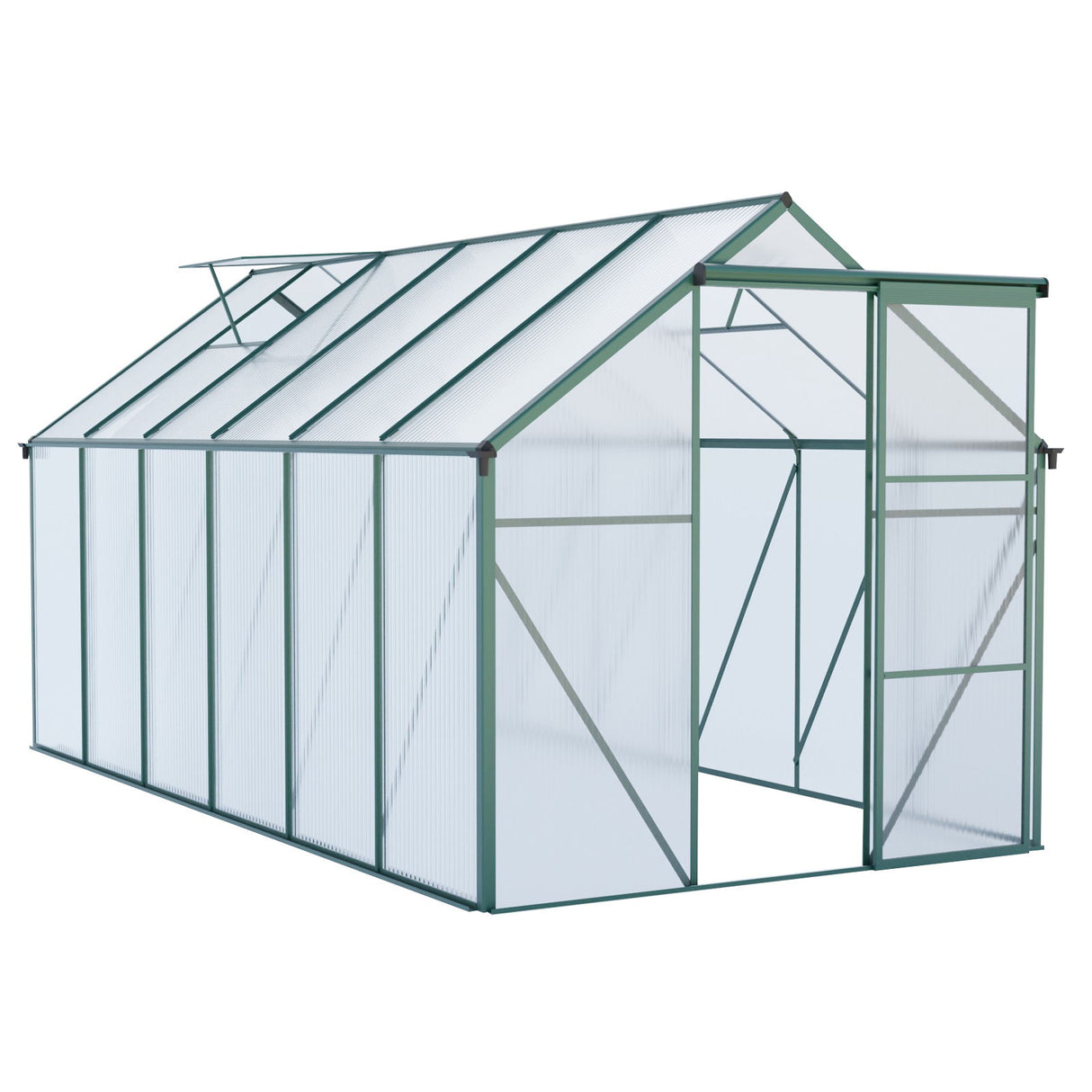Polycarbonate Greenhouse Raised Base And Anchor Aluminum Heavy Duty Walk-In Greenhouses For Outdoor Backyard In All Season