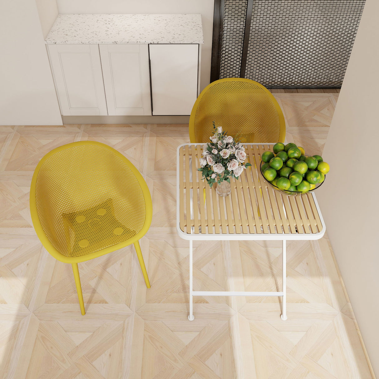 2 Pack Lounge Chair Set & Folding Square Table