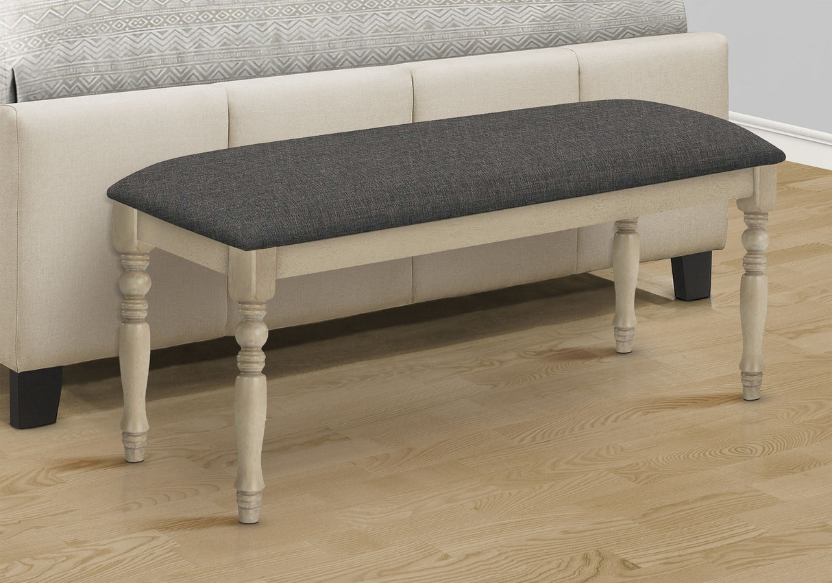 Bench, Rectangular, Upholstered, Transitional - Gray