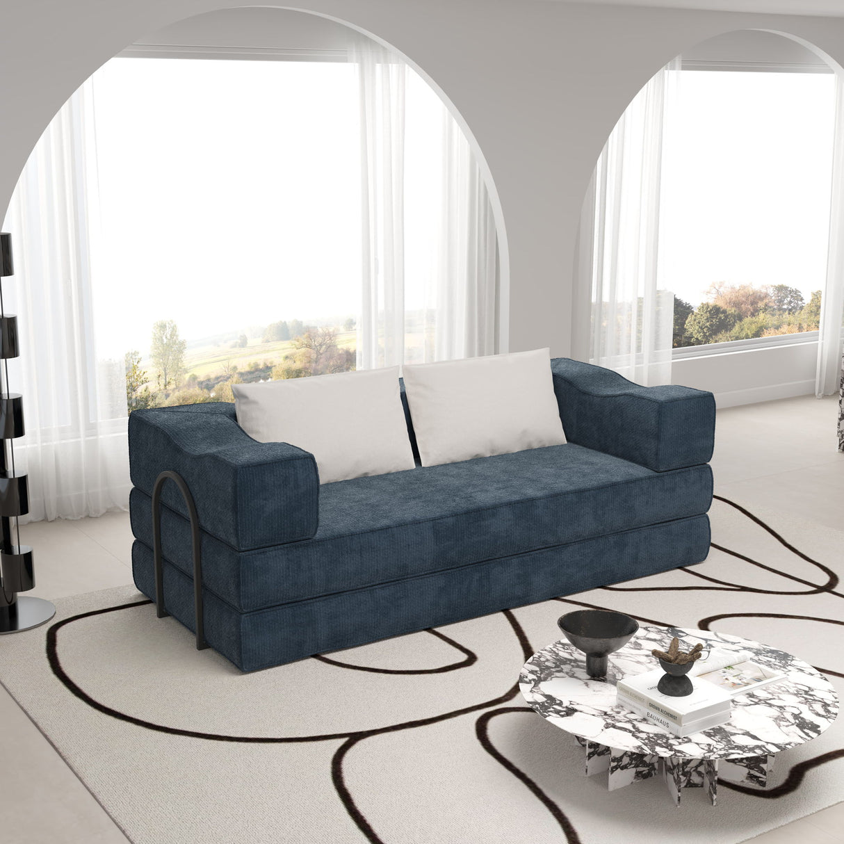 3 Seat Folding Floor Couch & King Size Bed Mattress