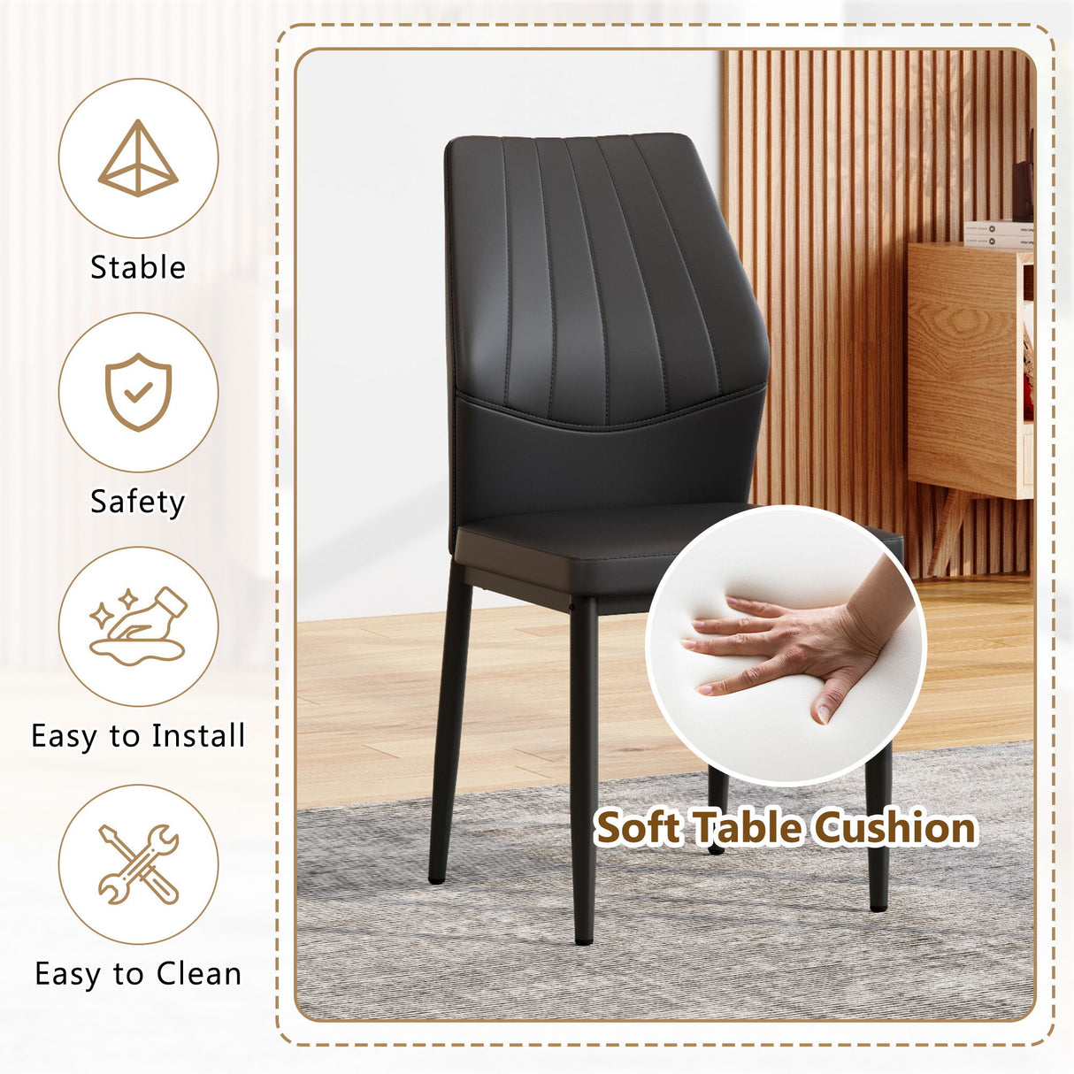 Dining Chairs With Shell Pattern, Comfort And Style