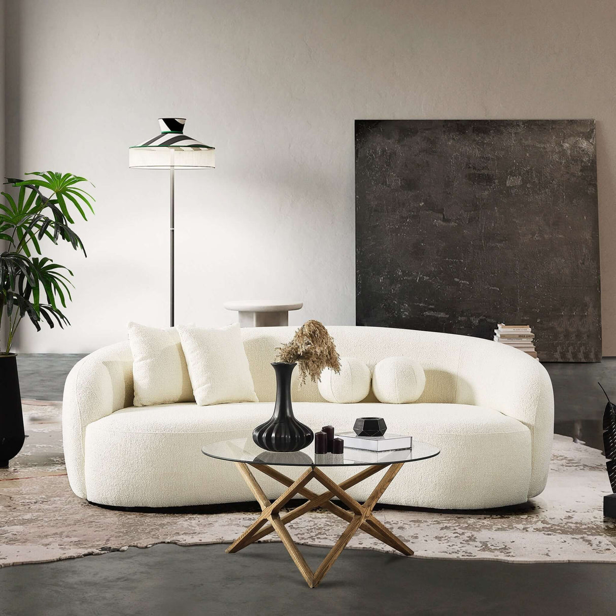 Drake - Japandi Style Curvy Boucle Sofa