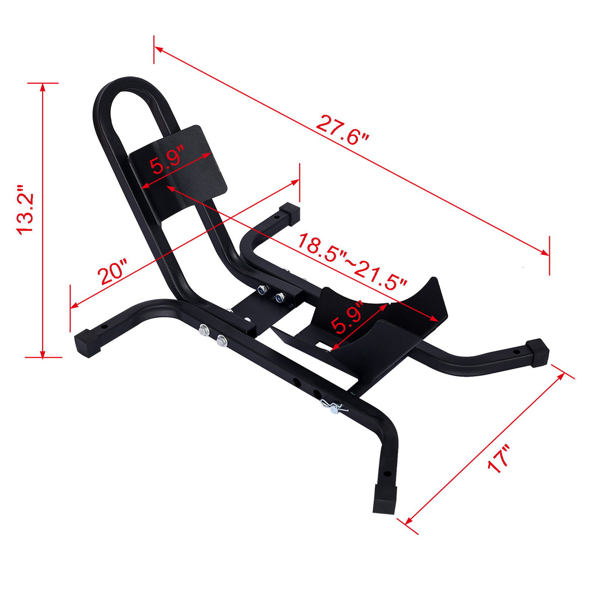 Heavy Duty Motorcycle Front Tire Chock For 17" 21" Wheels Stand 1200 Lbs Capacity - Black
