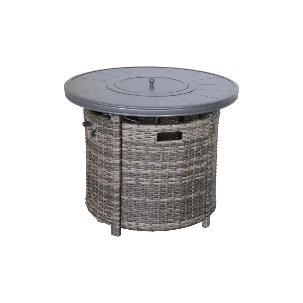 Wicker Outdoor Lounge Set With Cushions And Fire Pit