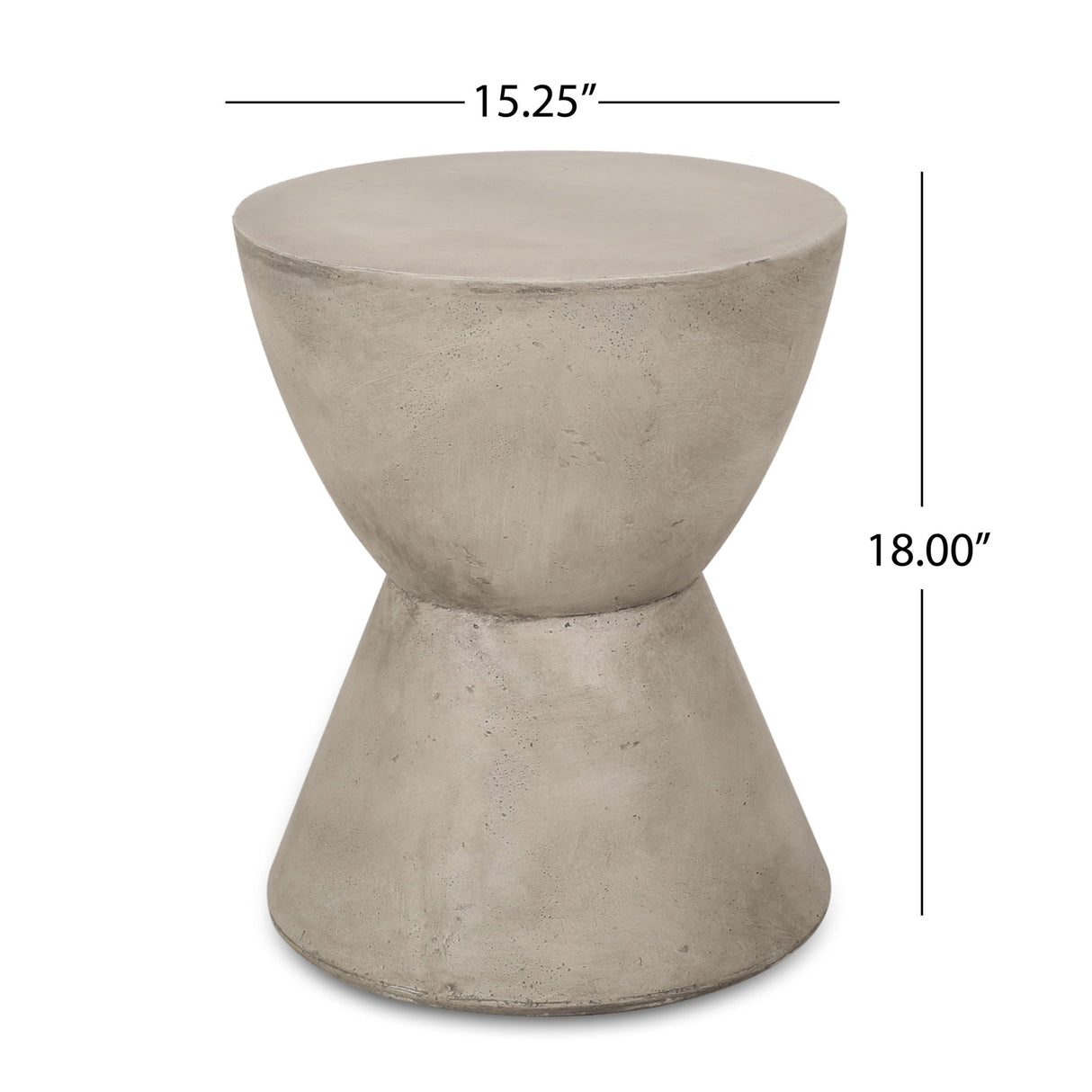 Outdoor Hourglass Shaped Side Table - Light Gray