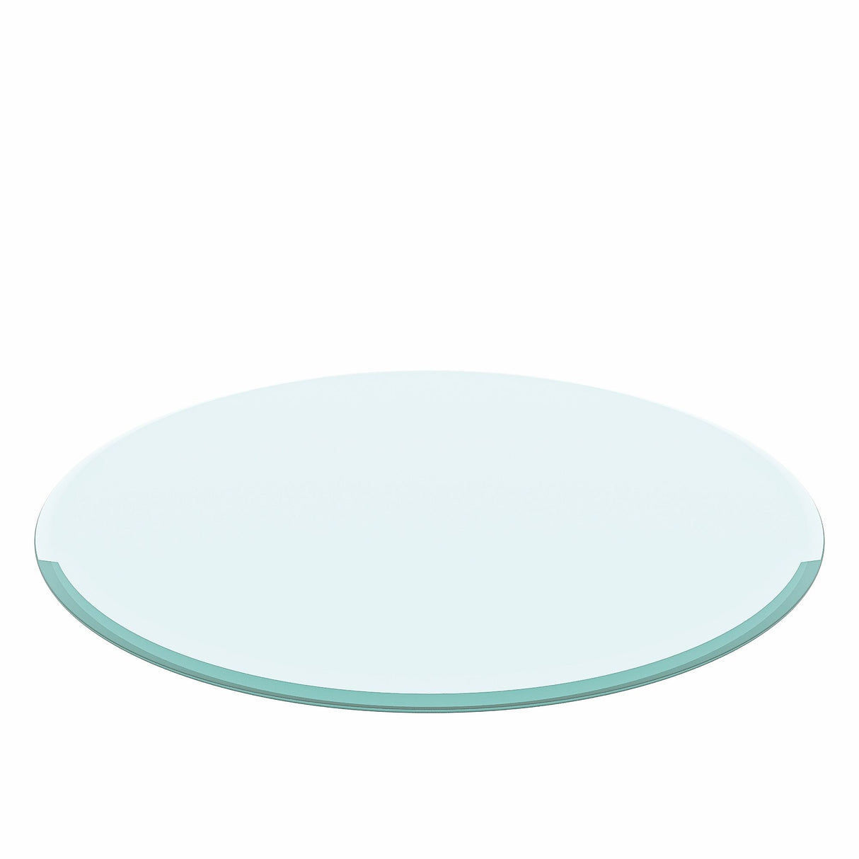 24" Round Tempered Glass Table Top Clear Glass Beveled Polished Edge