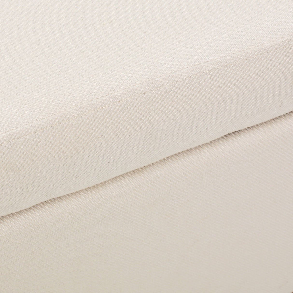 Upholstered Storage Ottoman With Nailhead Trim - Beige