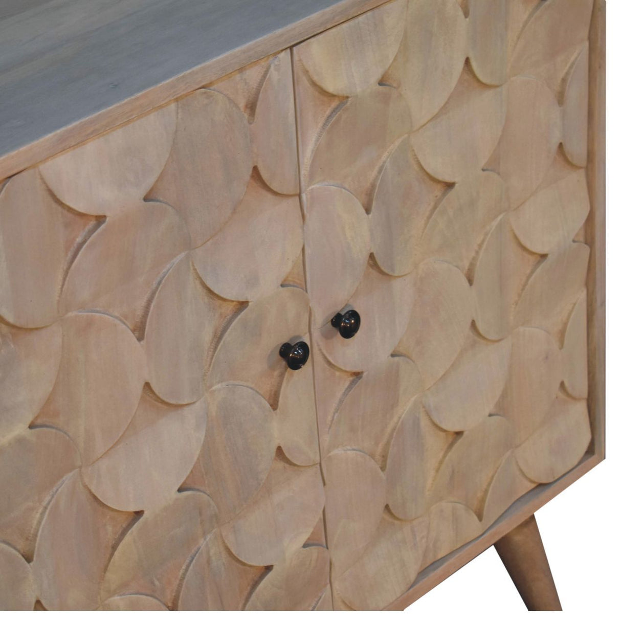 Hourglass Carved Cabinet - Marble